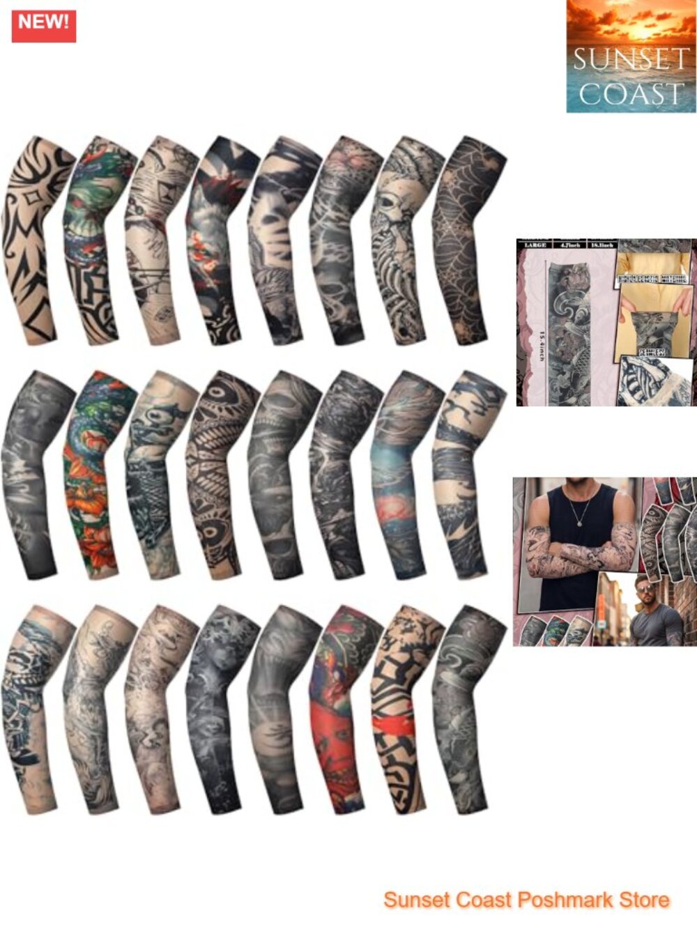 24 Pack Cooling Arm Sleeves for Men UV Protection Breathable Non-Slip